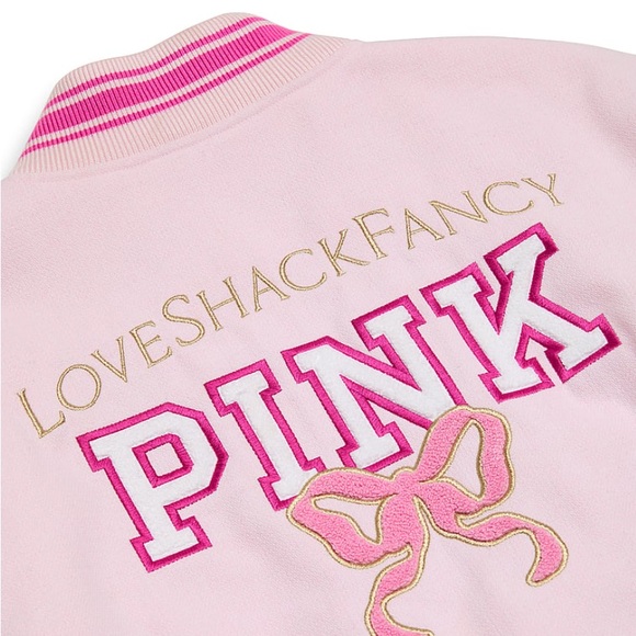 VS PINK x LoveShackFancy Boyfriend Varsity Jacket - Picture 12 of 16